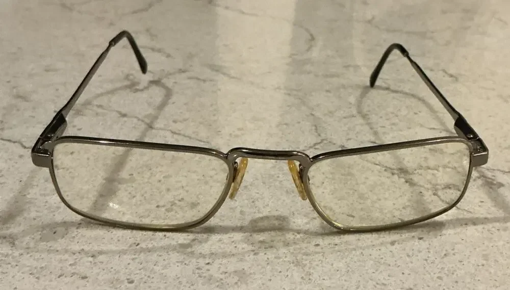 Luxottica SCOTT NATURAL Eyeglass Frames Silver Metal Rectangular Full Rim 53-18